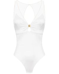 Elisabetta Franchi - Vネック ボディスーツ - Lyst