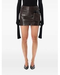 THE GARMENT - Short Margo Detachable-Pouch Washed Leather Skirt - Lyst