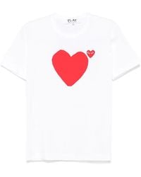 COMME DES GARÇONS PLAY - Heart-Print Cotton T-Shirt - Lyst
