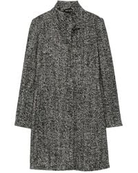 Fay - Herringbone-Pattern Funnel-Neck Coat - Lyst