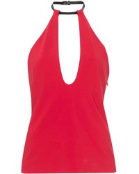 The Attico - Buckle-Fastening Halterneck Blouse - Lyst