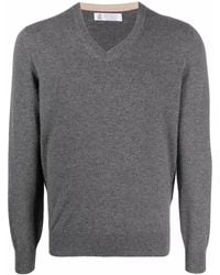 Brunello Cucinelli - Pull En Cachemire À Col V - Lyst