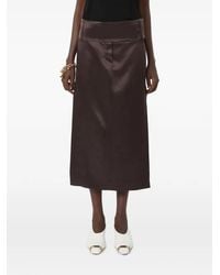 Max Mara - Straight-Fit Long Satin Skirt - Lyst