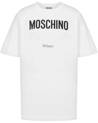 Moschino - Katoenen T-Shirt Met Logoprint - Lyst