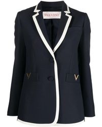 Valentino Garavani - V Gold Crepe Couture Blazer - Lyst