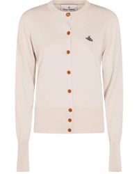 Vivienne Westwood - Button-Down Cardigan With Round Neckline And Embroidered Emblem - Lyst