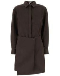 Loewe - Gabardine Wrap Mini Dress - Lyst