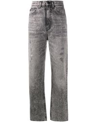 Sandro Jean crop à taille haute - Gris