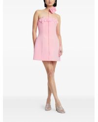 LEO LIN Chloe Floral-appliqud Crepe Mini Dress in White | Lyst LEO LIN Chloe Floral-appliqud Crepe Mini Dress in White | Lyst