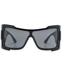 Versace - Logo-plaque Oversized-frame Sunglasses - Lyst