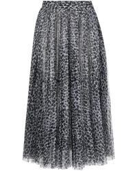 Philosophy Di Lorenzo Serafini - Animal-Print Pleated Midi Skirt - Lyst