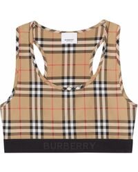 Burberry - Sujetador deportivo con estampado Vintage Check - Lyst