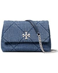 Tory Burch - Small Kira Diamond Quilted Denim Shoulder Bag - Lyst