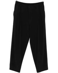 Giorgio Armani - Elasticated-Waistband Straight-Leg Trousers - Lyst