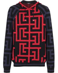 Balmain - Sudadera con capucha y monograma - Lyst