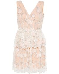 Self-Portrait - Mini-Jurk Met Pailletten En Kant - Lyst