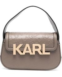 KARL LAGERFELD - Logo-Embossed Leather Tote Bag - Lyst