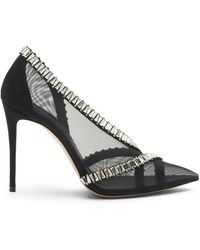 Casadei - Julia Heaven Rhinestone-Embellished Mesh Pumps - Lyst