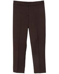 Marina Rinaldi - Elasticated-Waistband Pressed-Crease Trousers - Lyst