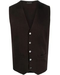 Dell'Oglio - V-Neck Fine-Knit Vest - Lyst