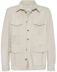 Brunello Cucinelli - Leather Jacket - Lyst