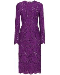 Dolce & Gabbana - Midi Cordonetto Lace Dress - Lyst