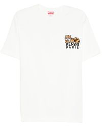 KENZO - Tiger-Embroidered T-Shirt - Lyst