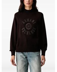 ARMANI EXCHANGE - Trui Met Geborduurd Logo En Hoge Hals - Lyst