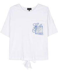 Emporio Armani - Logo-Print Cotton T-Shirt - Lyst