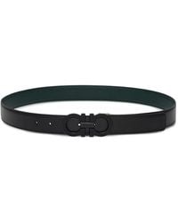 Ferragamo - Reversible And Adjustable Knurled Gancini Belt - Lyst