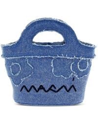 Marni - Mini Sac Cabas Tropicalia En Jean - Lyst