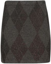 Alexander Wang - Crystal Hotfix Argyle Tennis Mini Skirt - Lyst