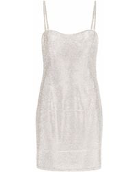 Dolce & Gabbana - Mesh Mini-jurk Verfraaid Met Kristallen - Lyst