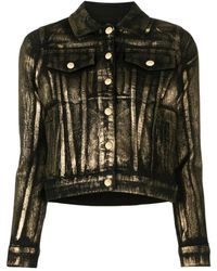 Madison Maison - Panelled Foiled-Finish Denim Jacket - Lyst