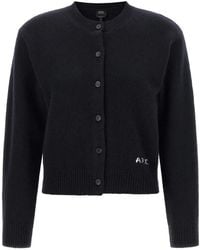 A.P.C. - Short Embroidered Wool Cardigan - Lyst