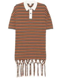 Nanushka - Robe Rayée Benigna À Franges - Lyst