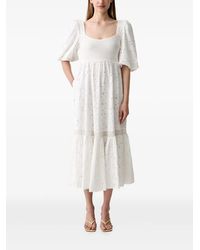 Pedro Del Hierro Madrid - Broderie-Anglaise Smocked Midi Dress - Lyst