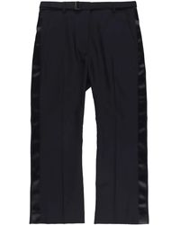 Sacai - Suting Satin-Panel Cropped Trousers - Lyst