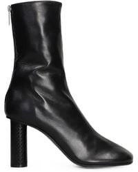 Paris Texas - Alice Snakeskin-Effect Block-Heel Boots - Lyst