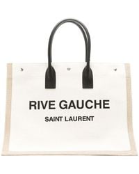 Saint Laurent - Tote Rive Gauche Small de lona - Lyst