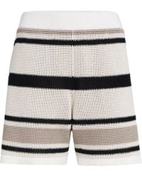 Brunello Cucinelli - Striped Cotton Net Knit Shorts - Lyst
