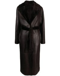 Yves Salomon - Belted Reversible Leather Coat - Lyst