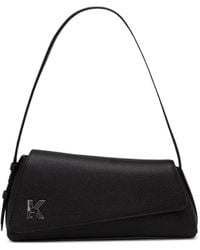KARL LAGERFELD - Logo-Plaque Pebbled Shoulder Bag - Lyst