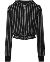 Philipp Plein - Crystal-embellished Zip-up Hoodie - Lyst