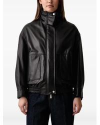 Kaos - Leather High-Neck Jacket - Lyst