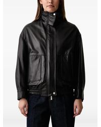 Kaos - Leather High-Neck Jacket - Lyst