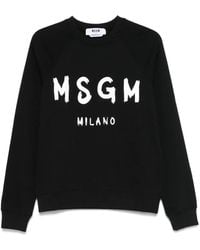 MSGM - Felpa Con Logo - Lyst
