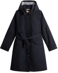 Woolrich - Hooded Belted Water-Resistant Trench Coat - Lyst