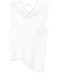 Marques'Almeida - Asymmetrische Top Met Hoge Hals - Lyst