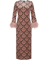 Cara Cara - Danya Feather-Trim Dress - Lyst